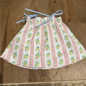 BBC Lainey’s Little Top Floral Striped Skirt with Blue Tie NWT